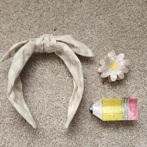 Floral and Pencil Kids Hair Accessory Set